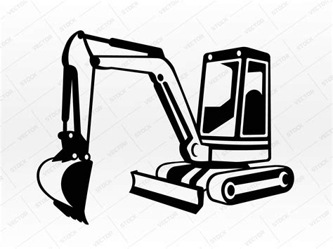 mini excavator vector|free clip art excavators.